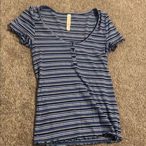 stripped short sleeve